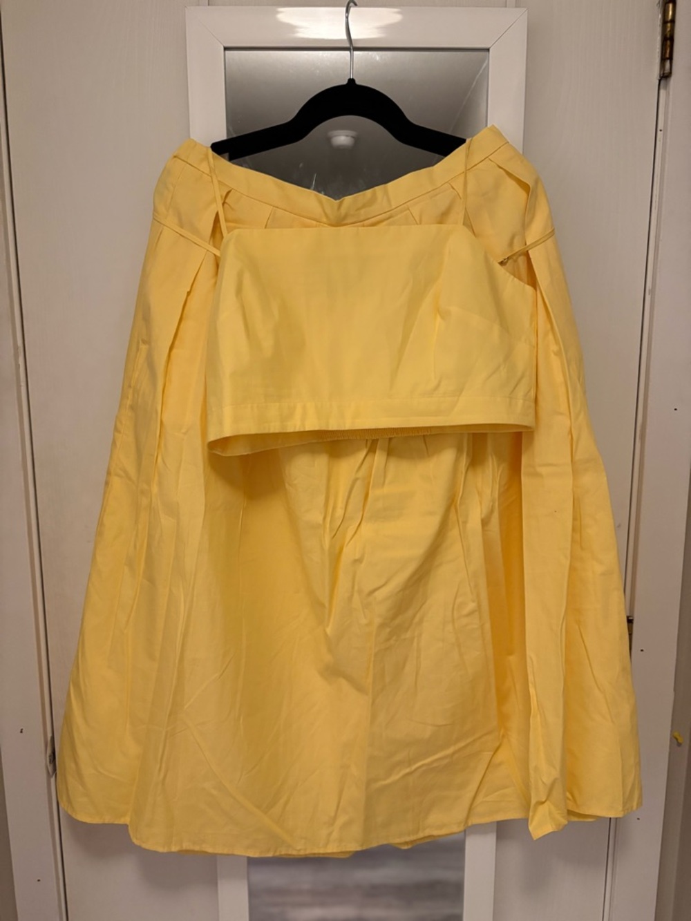Banana Republic Lemon-Yellow A-Line Skirt & Cropped Shirt Set